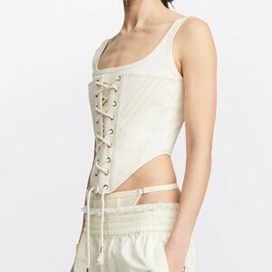 Dion Lee Laced Unbleached Utility Corset | Ivory | Size 4
